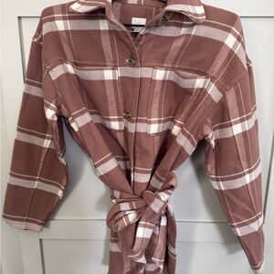 a new day Beige Plaid Shacket